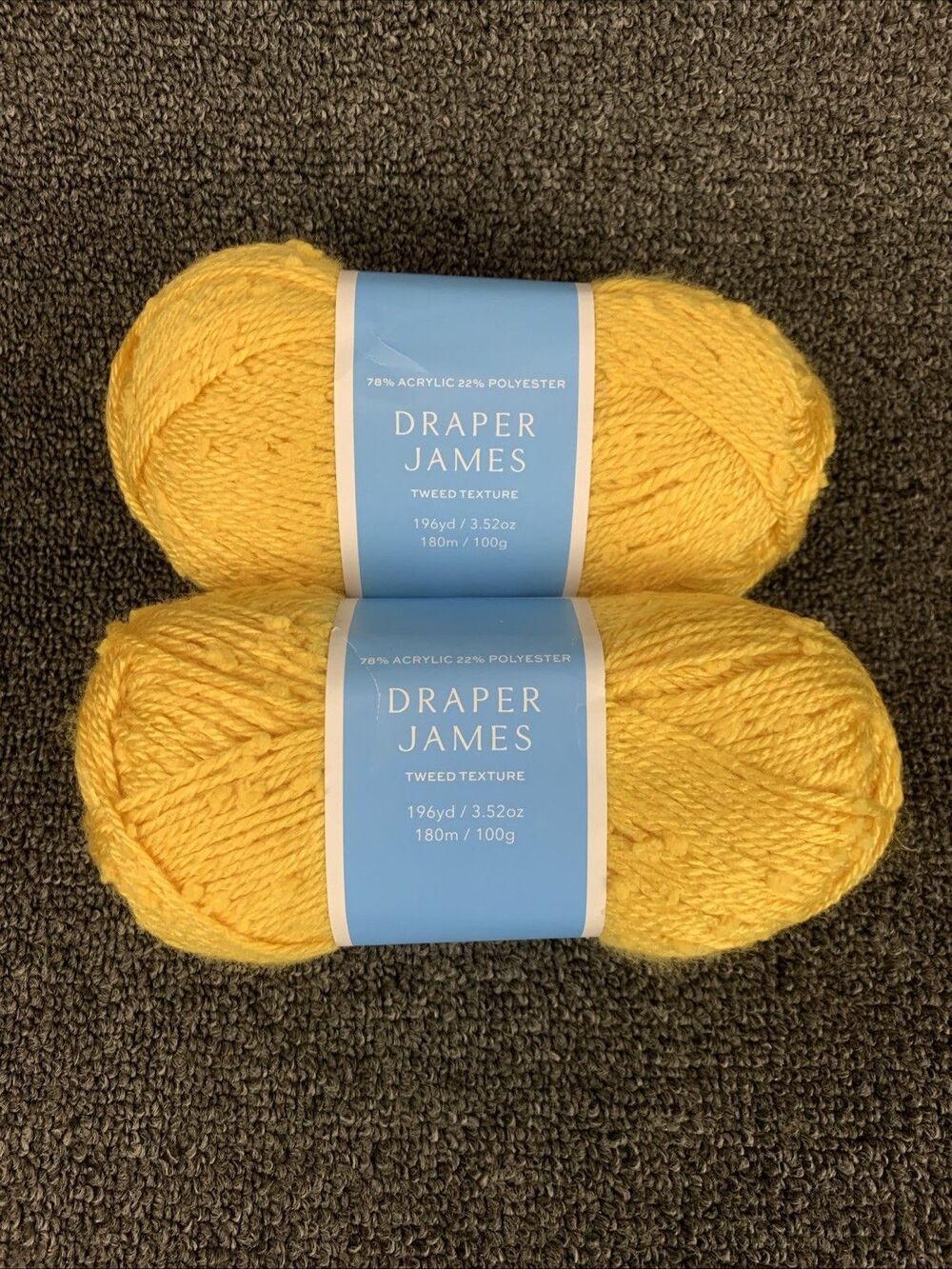 Lot Of 2 Draper James Tweed Texture Solar Power 196yd 3.52oz Yarn New